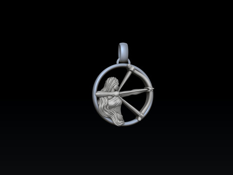 Zodiac Horoscope Sagittarius Pendant 3D print model 3Dプリントモデル