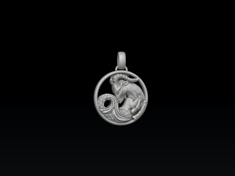 Zodiac Horoscope Capricorn Pendant 3D print model 3Dプリントモデル
