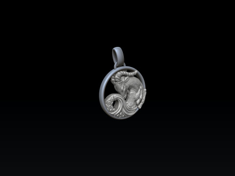 Zodiac Horoscope Capricorn Pendant 3D print model 3Dプリントモデル
