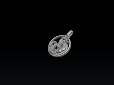 Zodiac Horoscope Capricorn Pendant 3D print model 3Dプリントモデル