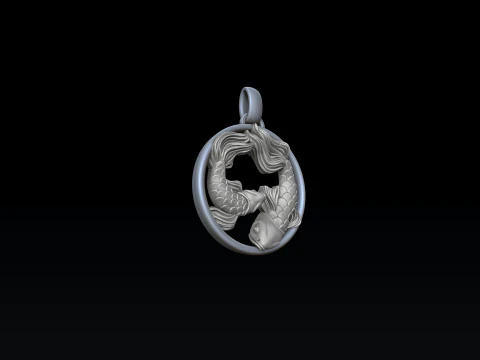 Zodiac Horoscope Pisces Pendant 3D print model 3D Print Model