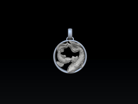 Zodiac Horoscope Pisces Pendant 3D print model Model Cetak 3D