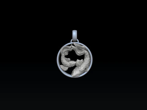Zodiac Horoscope Pisces Pendant 3D print model 3D Print Model