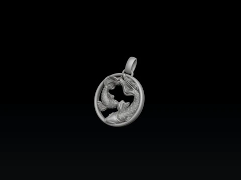 Zodiac Horoscope Pisces Pendant 3D print model 3D Print Model