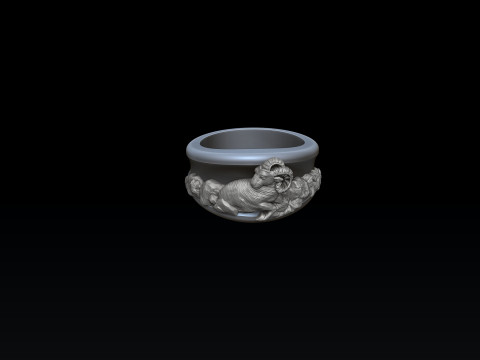 Zodiac Horoscope Aries Ring 3D print model 3Dプリントモデル