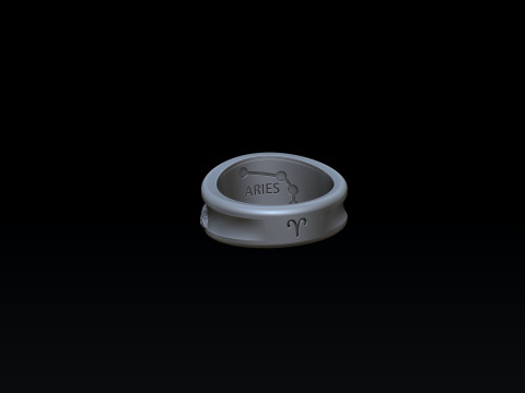 Zodiac Horoscope Aries Ring 3D print model 3Dプリントモデル