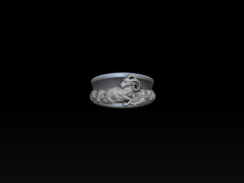 Zodiac Horoscope Aries Ring 3D print model 3Dプリントモデル