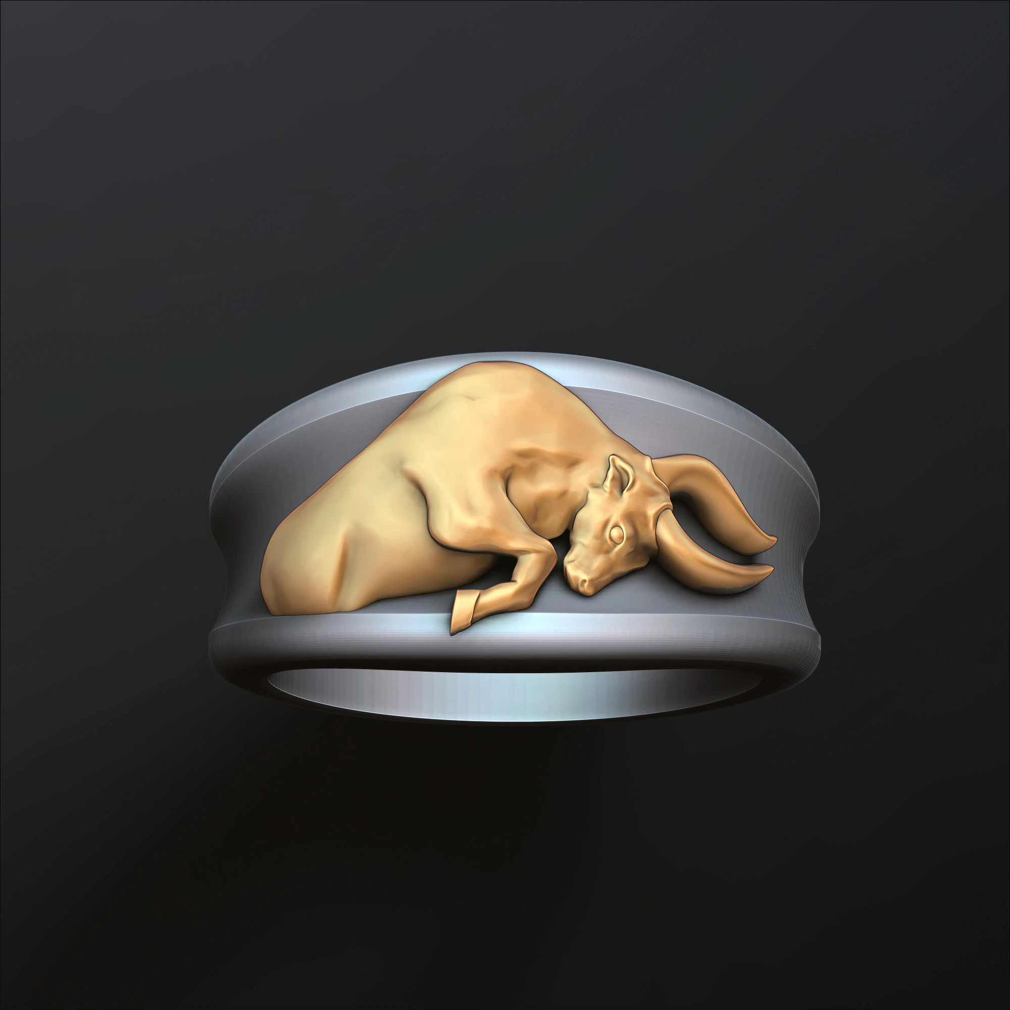 Zodiac Horoscope Taurus Ring 3D print model 3D Print Model .c4d .max .obj .3ds .fbx .stl .blend 