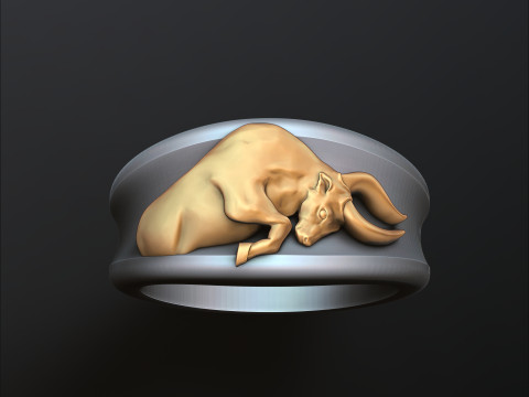 Zodiac Horoscope Taurus Ring 3D print model 3Dプリントモデル