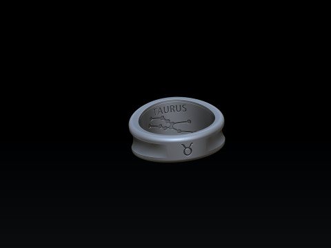 Zodiac Horoscope Taurus Ring 3D print model 3D Принт Модель