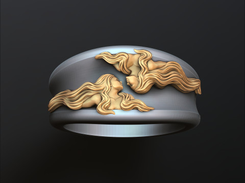 Zodiac Horoscope Gemini Ring 3D print model 3Dプリントモデル