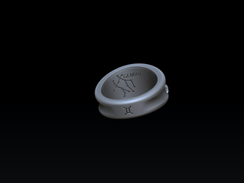 Zodiac Horoscope Gemini Ring 3D print model 3D 打印模型