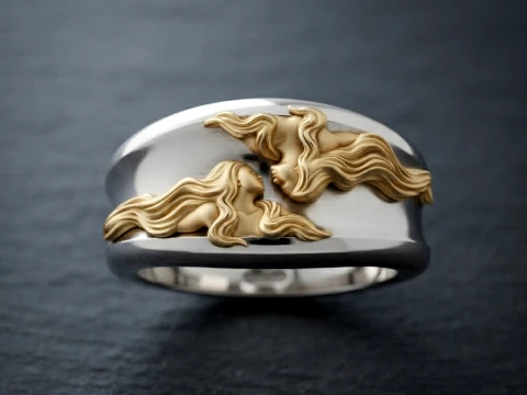 Zodiac Horoscope Gemini Ring 3D print model 3D Print Model