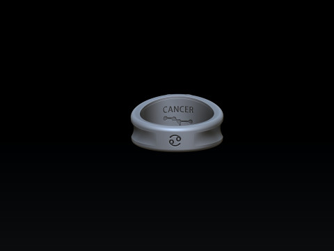 Zodiac Horoscope Cancer Ring 3D print model 3Dプリントモデル