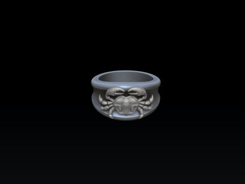 Zodiac Horoscope Cancer Ring 3D print model 3Dプリントモデル