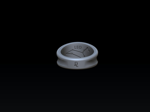 Zodiac Horoscope Leo Ring 3D print model Modello di stampa 3D