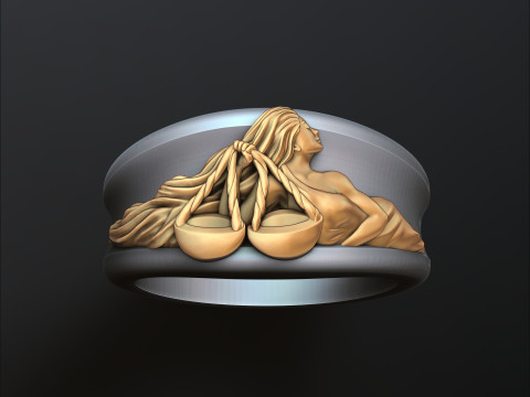 Zodiac Horoscope Libra Ring 3D print model 3Dプリントモデル