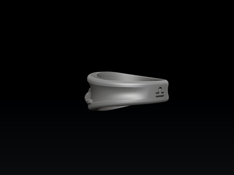 Zodiac Horoscope Libra Ring 3D print model 3Dプリントモデル