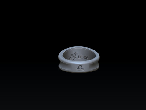 Zodiac Horoscope Libra Ring 3D print model 3Dプリントモデル