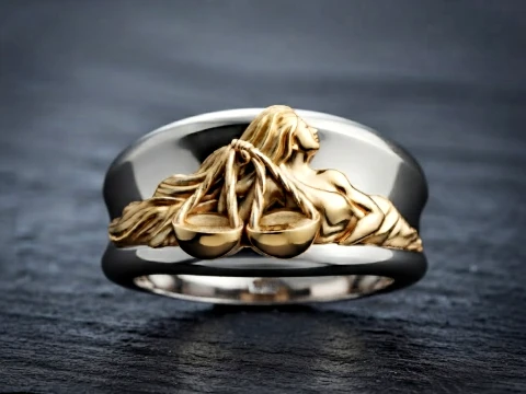 Zodiac Horoscope Libra Ring 3D print model 3D Print Model