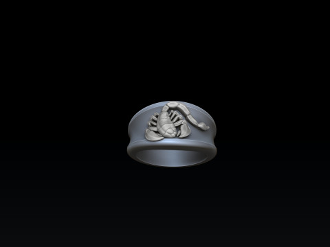 Zodiac Horoscope Scorpio Ring 3D print model 3Dプリントモデル