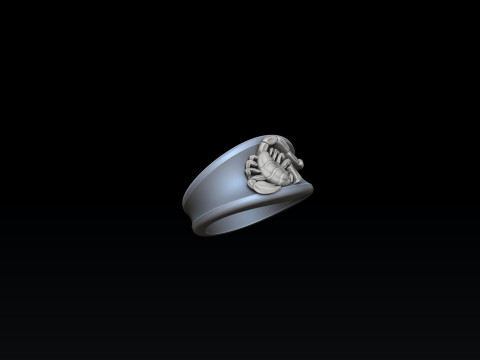 Zodiac Horoscope Scorpio Ring 3D print model 3Dプリントモデル