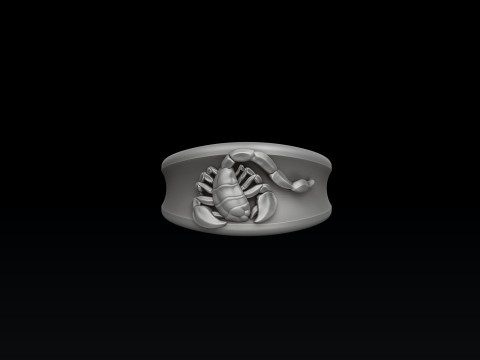 Zodiac Horoscope Scorpio Ring 3D print model 3Dプリントモデル