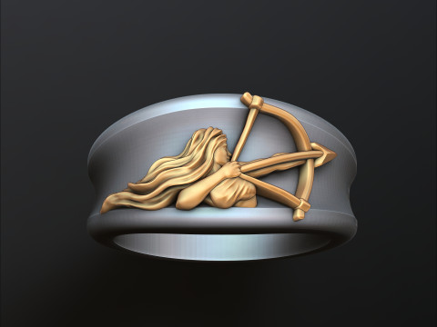 Zodiac Horoscope Sagittarius Ring 3D print model 3Dプリントモデル