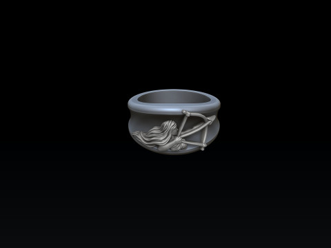 Zodiac Horoscope Sagittarius Ring 3D print model Modello di stampa 3D