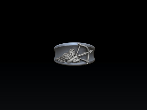 Zodiac Horoscope Sagittarius Ring 3D print model Modello di stampa 3D
