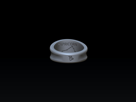 Zodiac Horoscope Capricorn Ring 3D print model 3Dプリントモデル