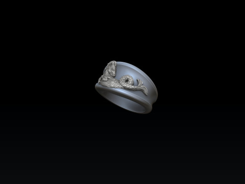 Zodiac Horoscope Capricorn Ring 3D print model 3Dプリントモデル