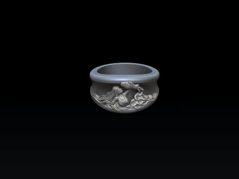 राशि चक्र राशिफल कुंभ अंगूठी 3डी प्रिंट मॉडल 3D प्रिंट मॉडल