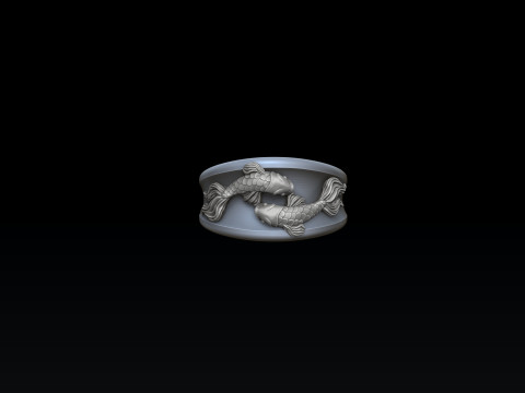 Zodiac Horoscope Pisces Ring 3D print model 3Dプリントモデル