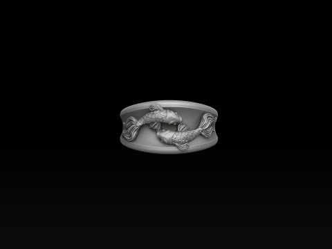 Zodiac Horoscope Pisces Ring 3D print model 3Dプリントモデル