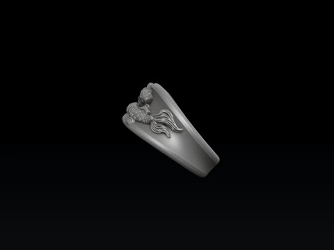 Modello di stampa 3D dell'anello zodiaco oroscopo pesci Modello di stampa 3D