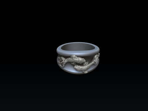 Zodiac Horoscope Pisces Ring 3D print model 3Dプリントモデル