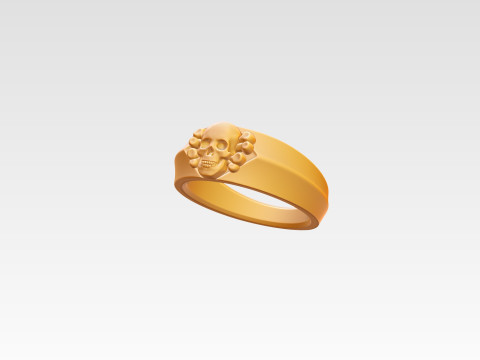 Skull Ring Free 3D print model 3D Baskı Modeli