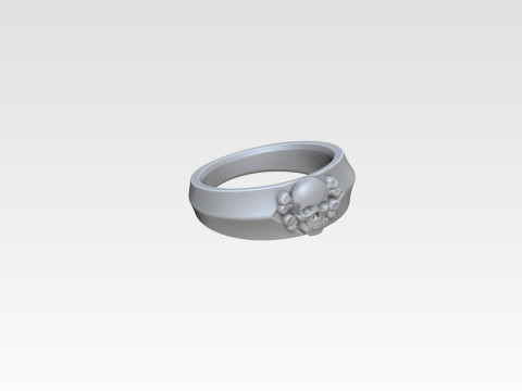 Skull Ring Free 3D print model 3D Baskı Modeli