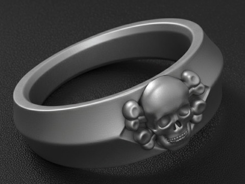 骷髅戒指免费 3D 打印模型 3D 打印模型