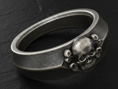 骷髅戒指免费 3D 打印模型 3D 打印模型