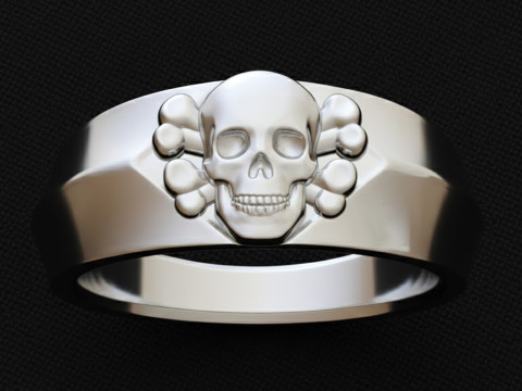 骷髅戒指免费 3D 打印模型 3D 打印模型