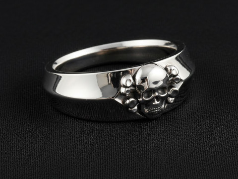 骷髅戒指免费 3D 打印模型 3D 打印模型