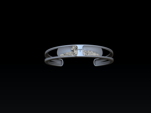 Zodiac Horoscope Aries Bracelet 3D print model 3Dプリントモデル