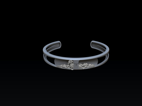 Zodiac Horoscope Aries Bracelet 3D print model 3Dプリントモデル