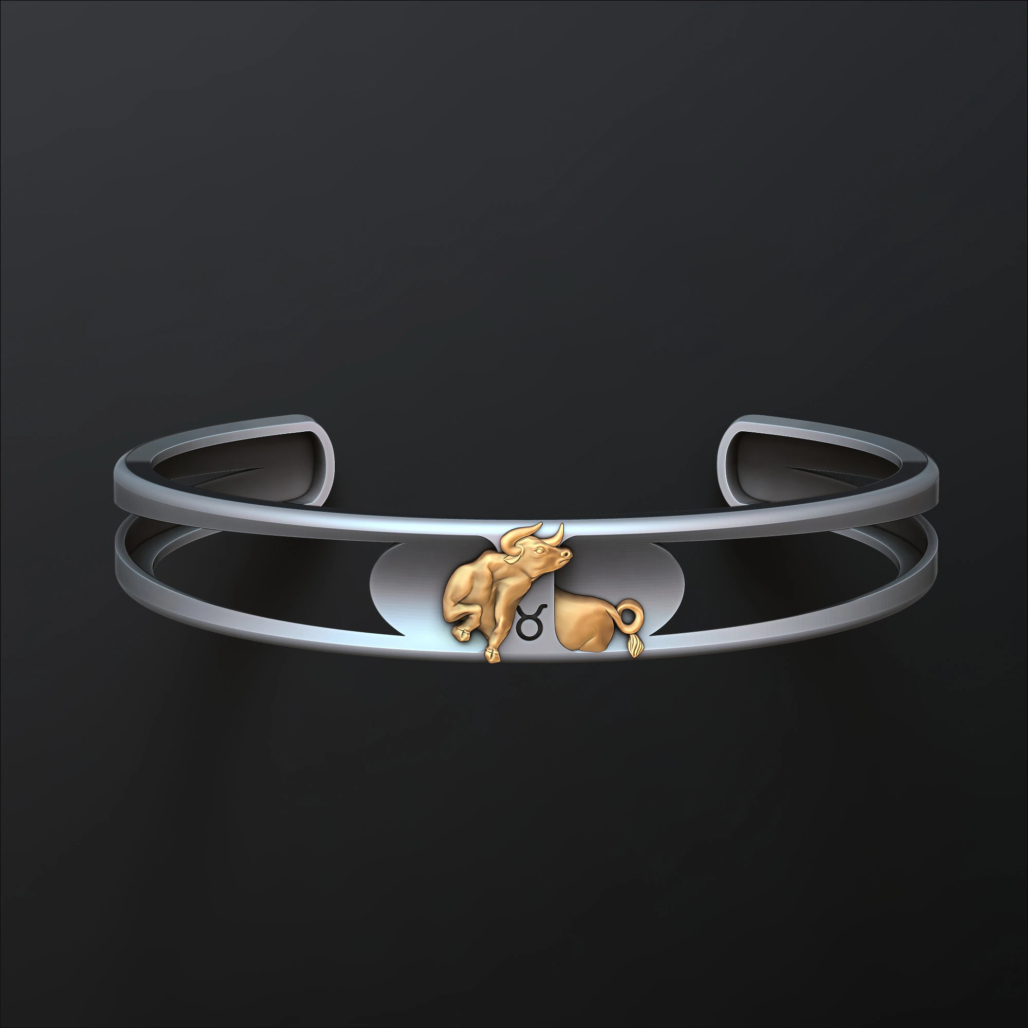 Modello di stampa 3D del braccialetto Zodiaco Oroscopo Toro Modello di stampa 3D .c4d .max .obj .3ds .fbx .stl .blend 