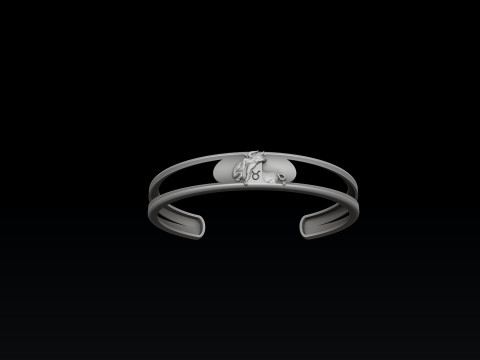 Zodiac Horoscope Taurus Bracelet 3D print model 3D 打印模型