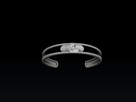 Modello di stampa 3D del braccialetto Zodiaco Oroscopo Toro Modello di stampa 3D