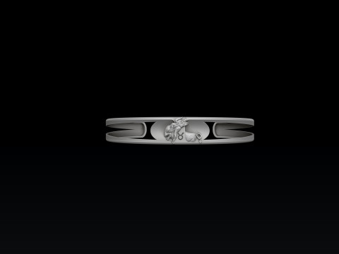 Zodiac Horoscope Taurus Bracelet 3D print model 3D 打印模型