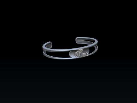 Zodiac Horoscope Taurus Bracelet 3D print model 3D 打印模型